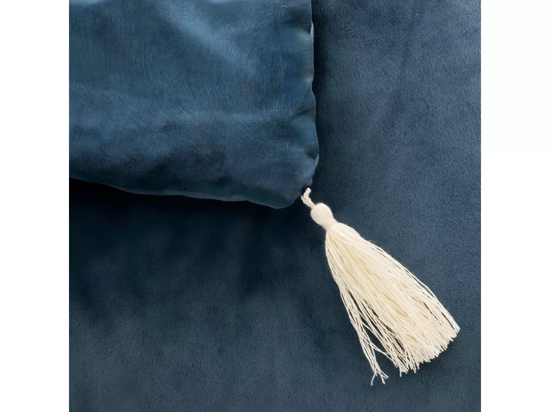 Edredon couverture en Velours Bleu 80 x 180 cm