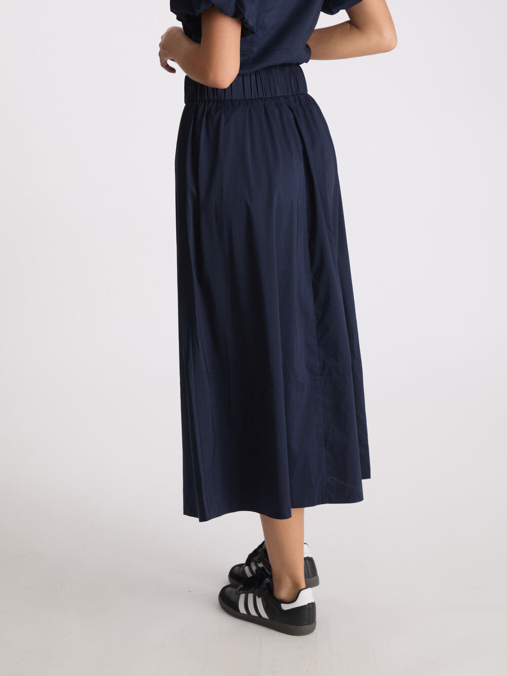 Neo Noir  Yara Poplin lang nederdel - Navy