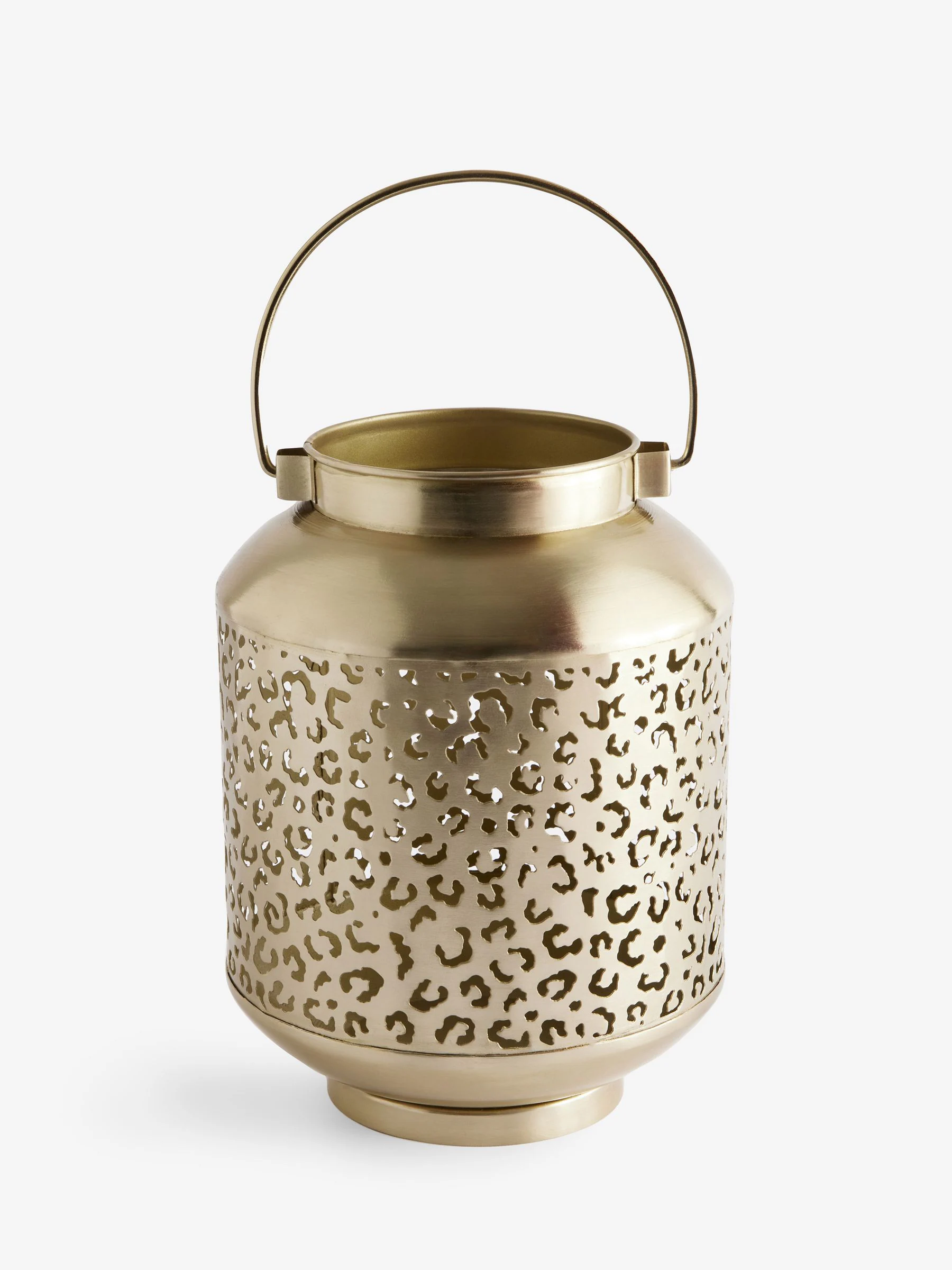 Metal Leopard Print Cutout Lantern