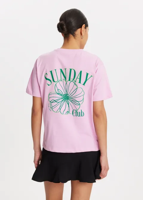 T-shirt met print sunday club paars (LAV)