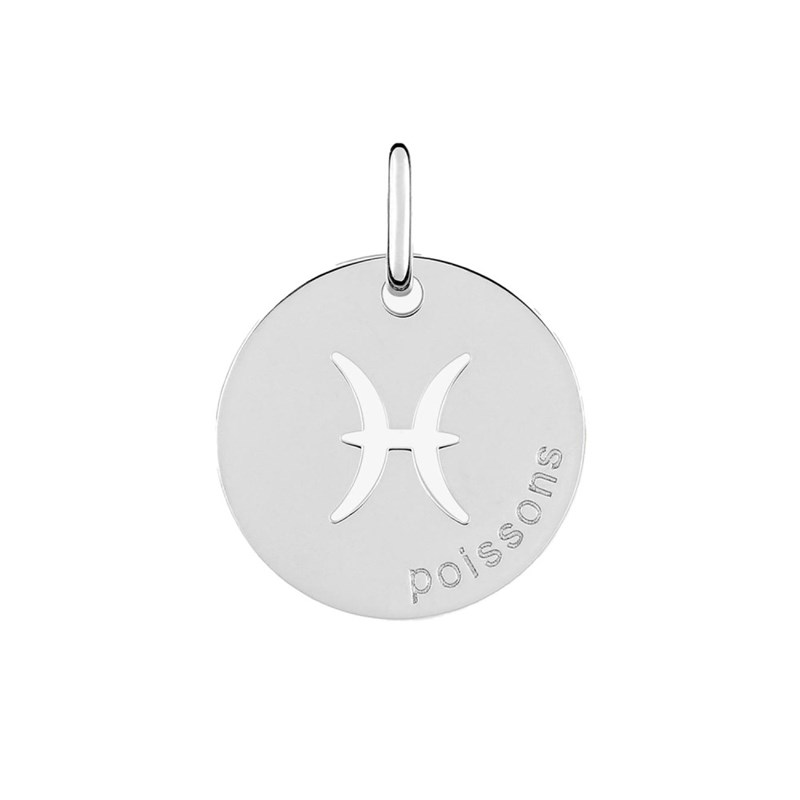Pendentif mixte - Argent 925 - Signe Astrologique - Poissons