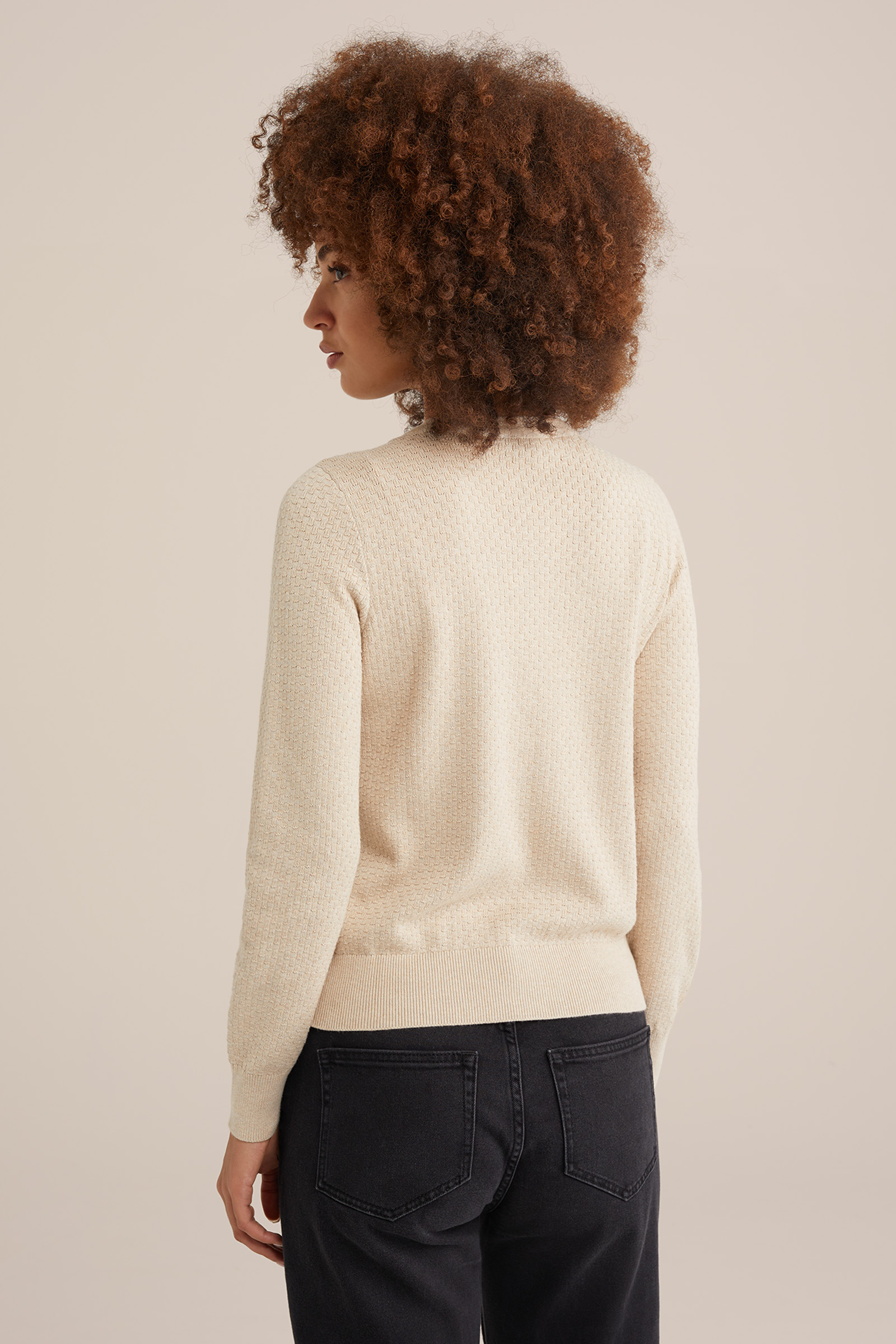 vest met structuur WE Fashion Beige