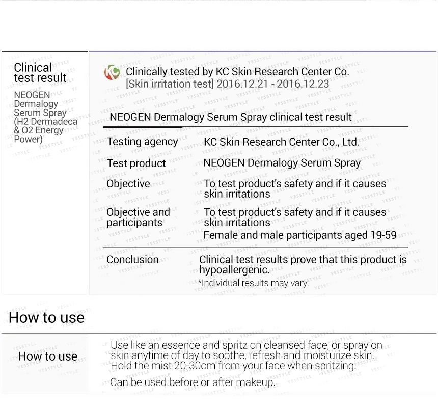 Neogen - Dermalogy Serum Spray - 2 soorten