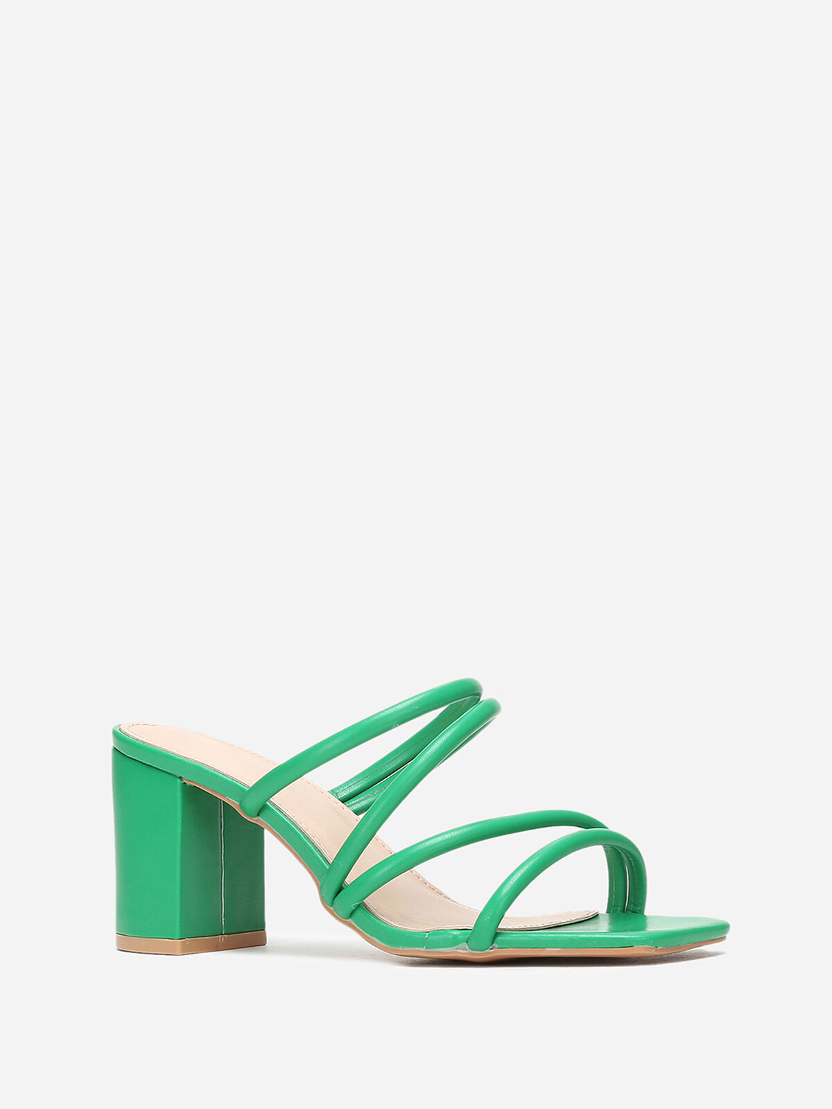 Mules à talon multi brides- Vert