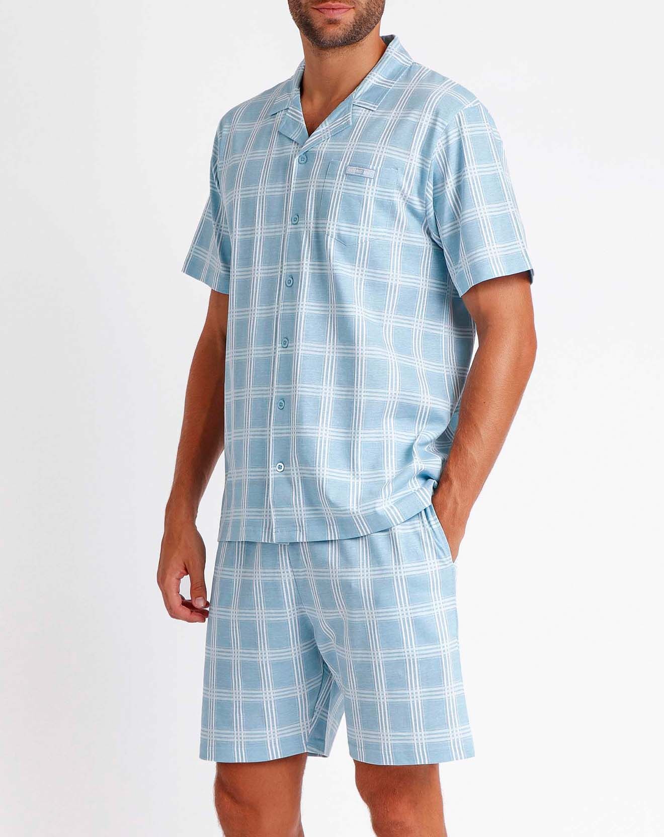 Antonio Miro Pyjama T-Shirt & Short Arjun bleu ciel