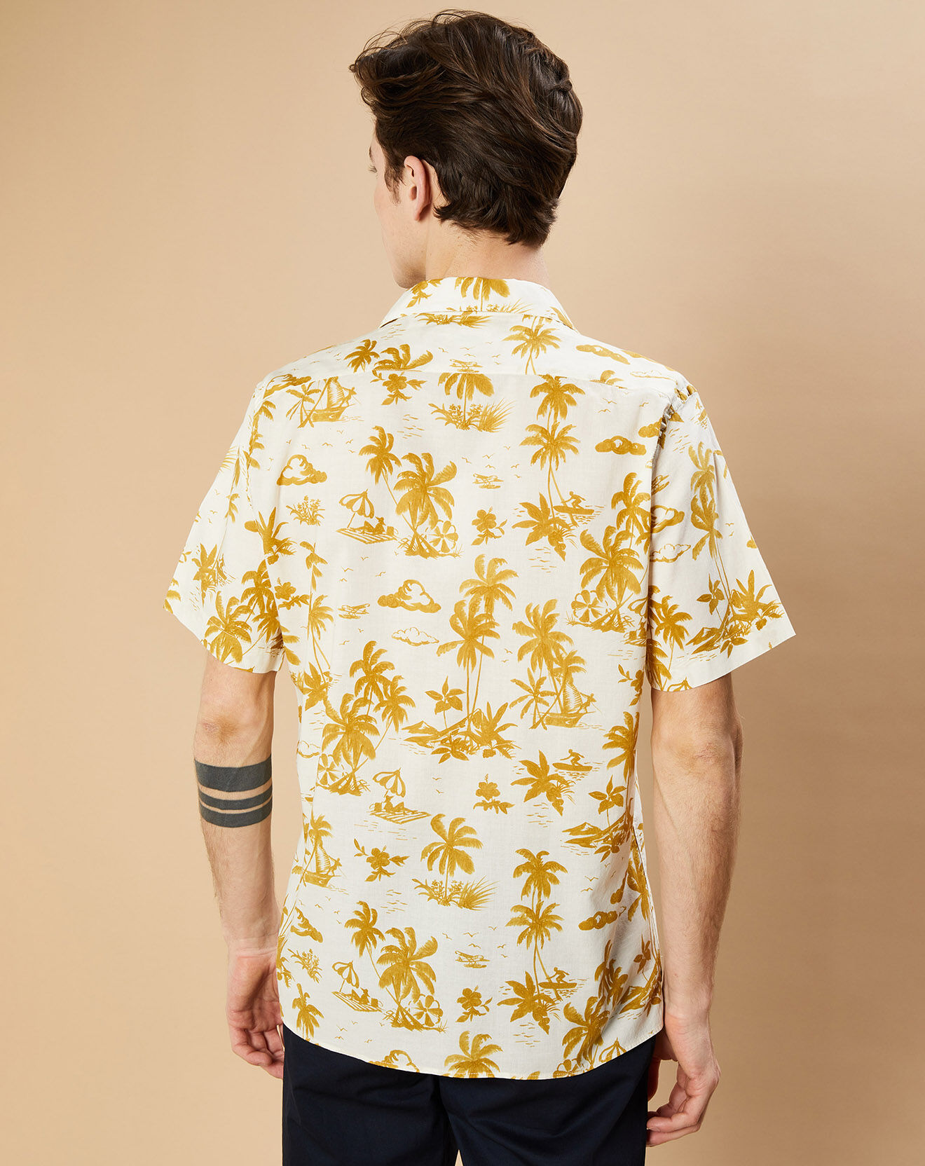 Hartford Chemise Slim Slam blanc/jaune