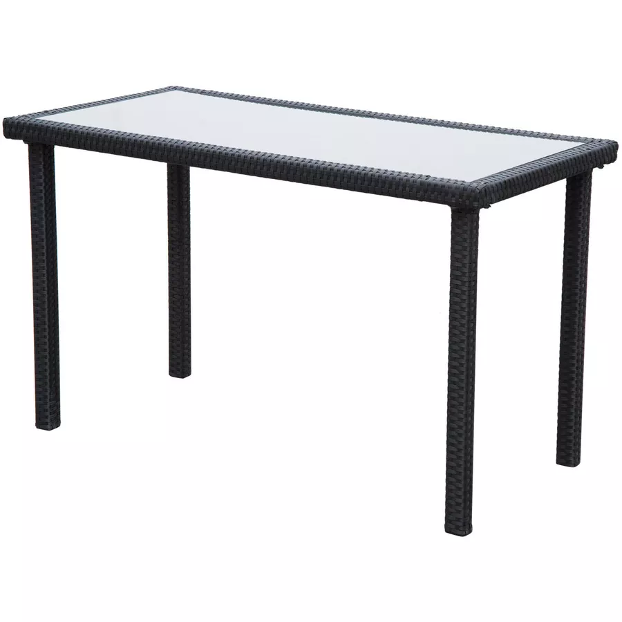 Outsunny Sitzgruppe aus Polyrattan geflecht schwarz, cremeweiß