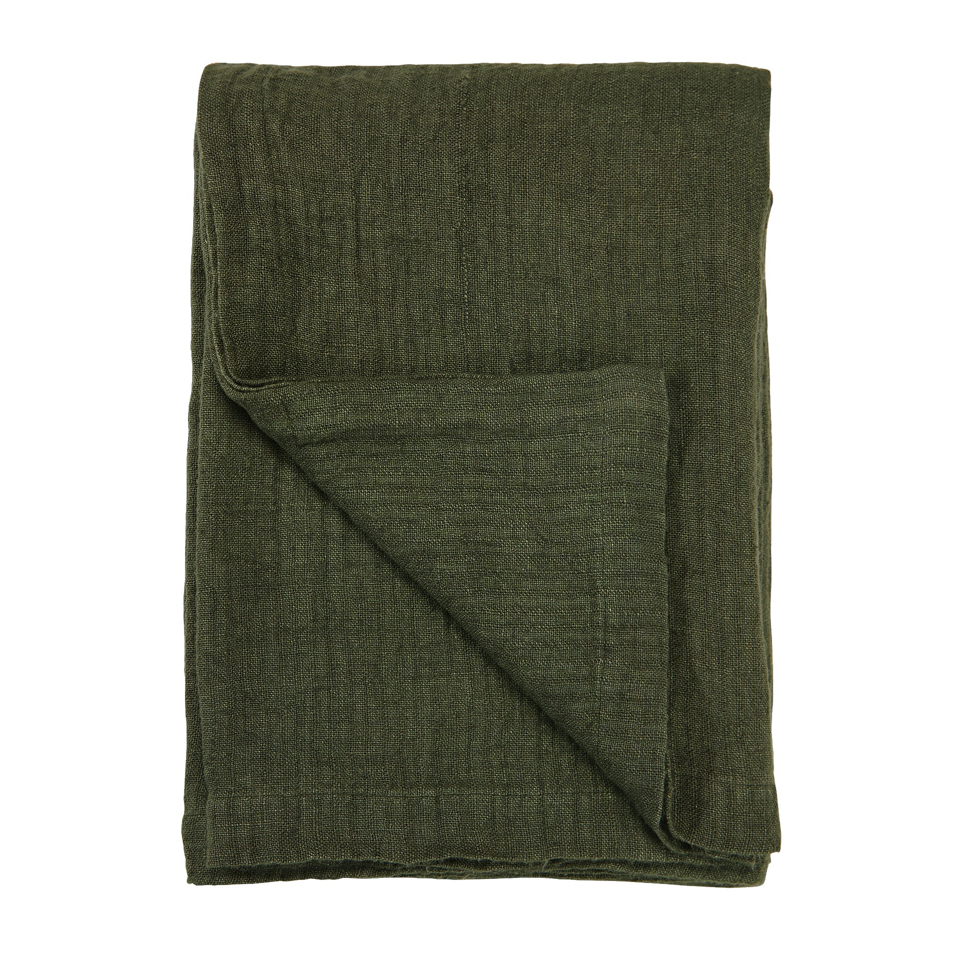 Cozy Living  Rustic Linen sengetæppe, Olive - 260 x 280 cm.