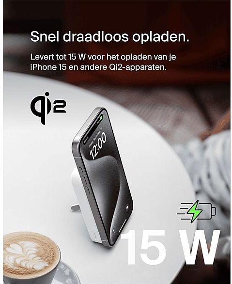 Belkin BoostCharge Pro Powerbank 8000mAh - Qi2 - MagSafe - Wit
