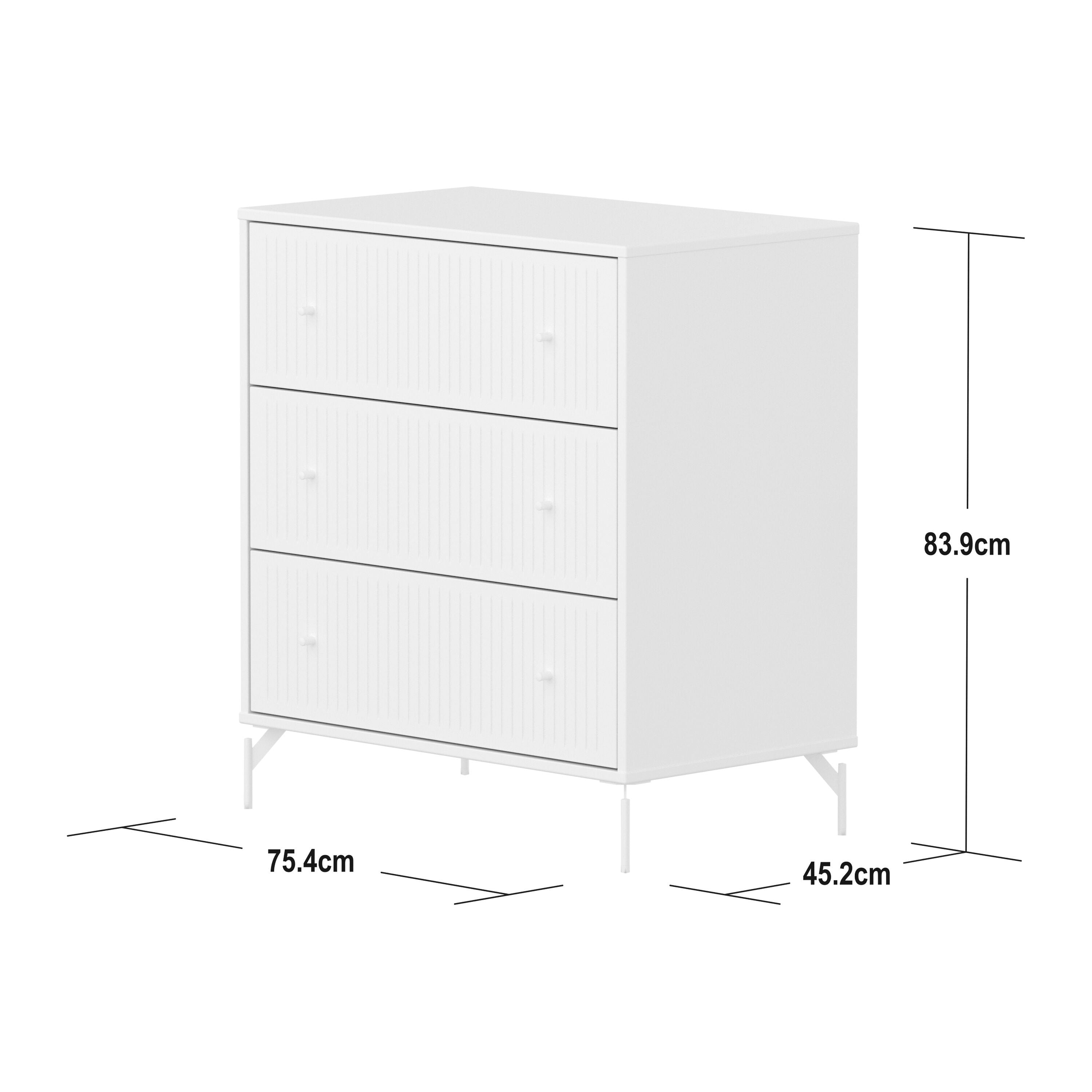 Flexa SAGA Kommode - Weiss / B: 75.0 cm x T: 45.0 cm x H: 84.0 cm