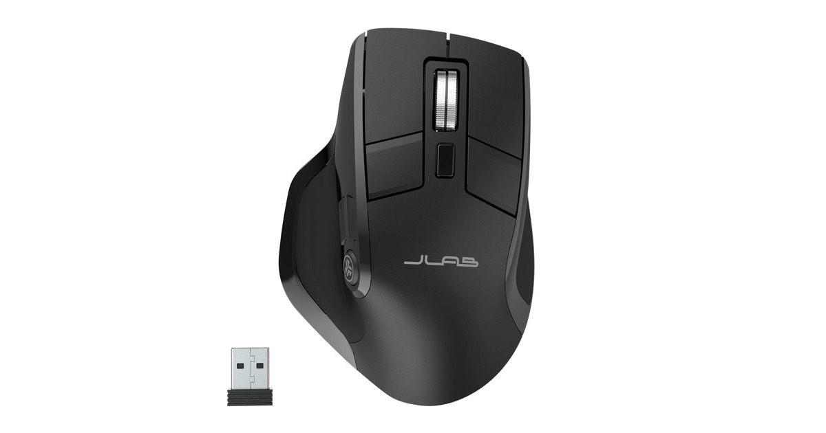 JLabEpic Wireless Mouse  (Zwart, 1200 - 2400 DPI, Bluetooth 5.2 / 2.4 GHz / USB)