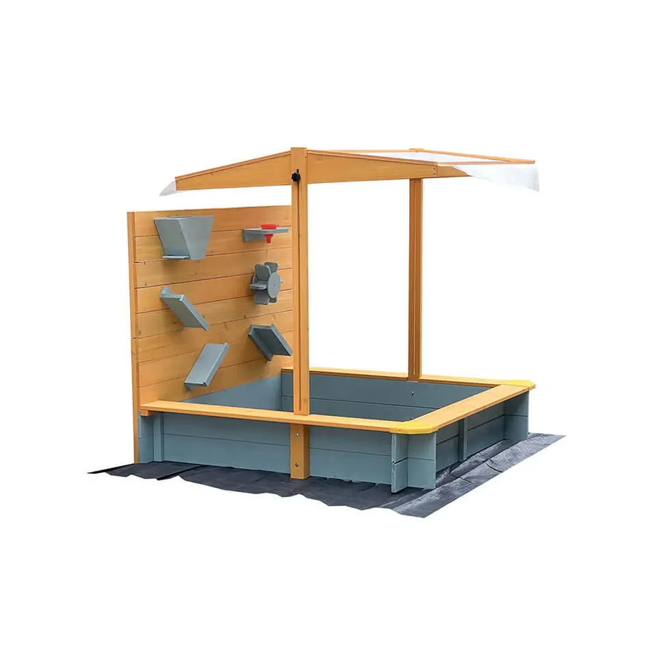HOME DELUXE Zandbak met overkapping SANDY - hout/grijs