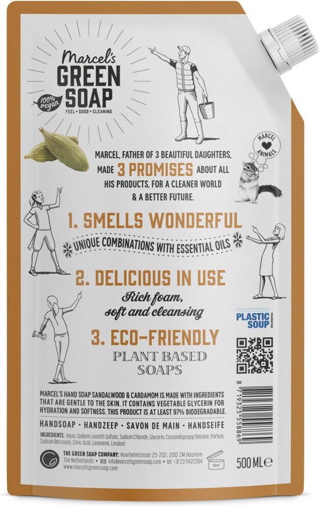 Marcel's Green Soap handzeep Sandel en Cardamom 500 ml