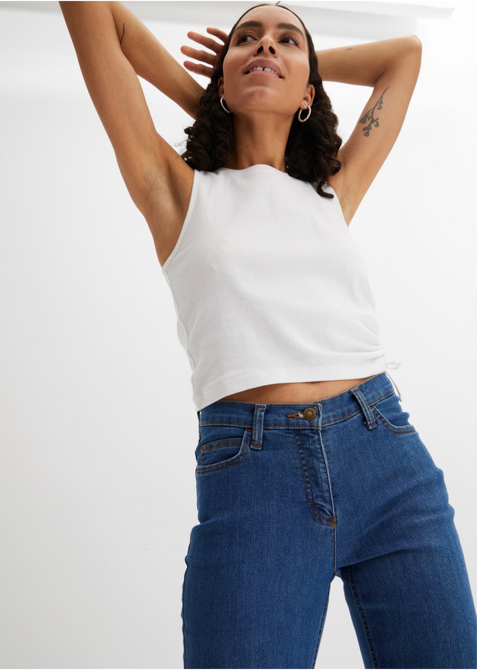 Jean Bootcut taille moyenne, extensible