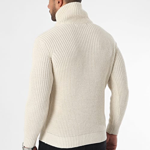 Pull Col Montant Beige