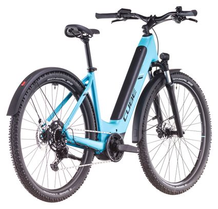VTC Électrique Cube Nuride Hybrid Performance 500 Allroad Easy Entry Shimano Cues 9V 500 Wh 29'' Bleu Swimming Pool 2025