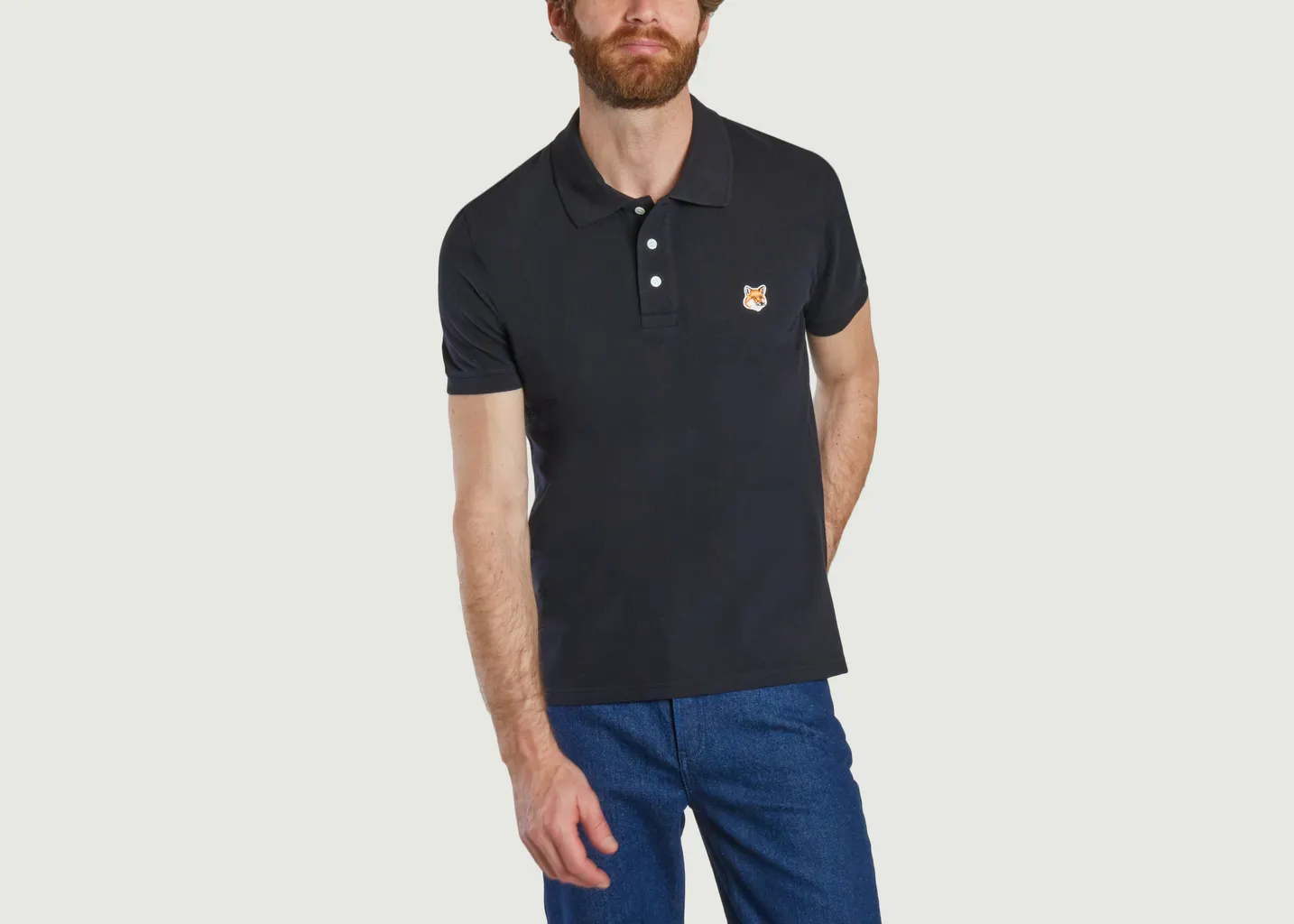 Polo Fox Head Patch Maison Kitsuné