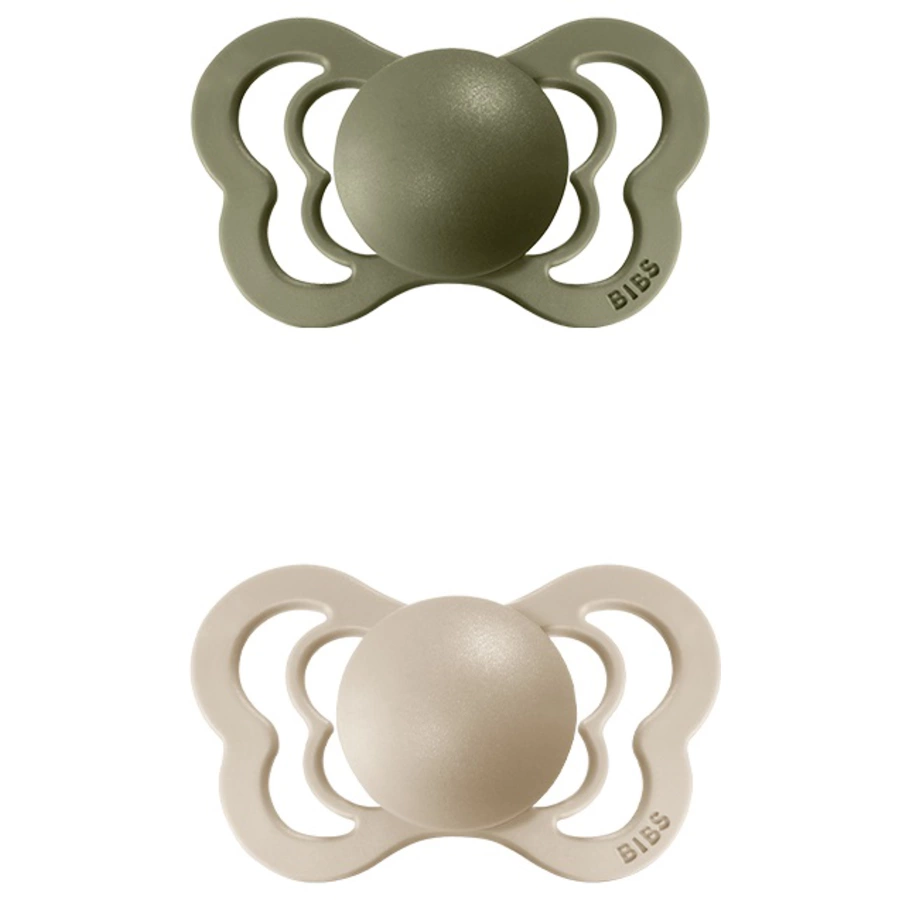 BIBS® Schnuller Couture Olive  Vanilla Silikon 6-36 Monate, 2 Stk.
