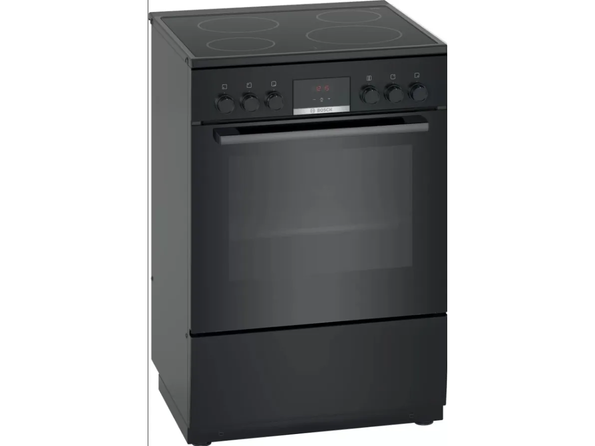 Bosch Serie | 4 HKN31A060U - Komfur - fritstående - bredde: 60 cm - dybde: 60 cm - højde: 90 cm - med selv-rengøring - sort