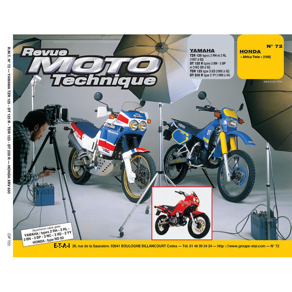 Etai - RMT 72.2 YAMAHA 125 TZR/DT/TDR (1987 à 1994) et HONDA XRV 650 AFRICA TWIN (1988)