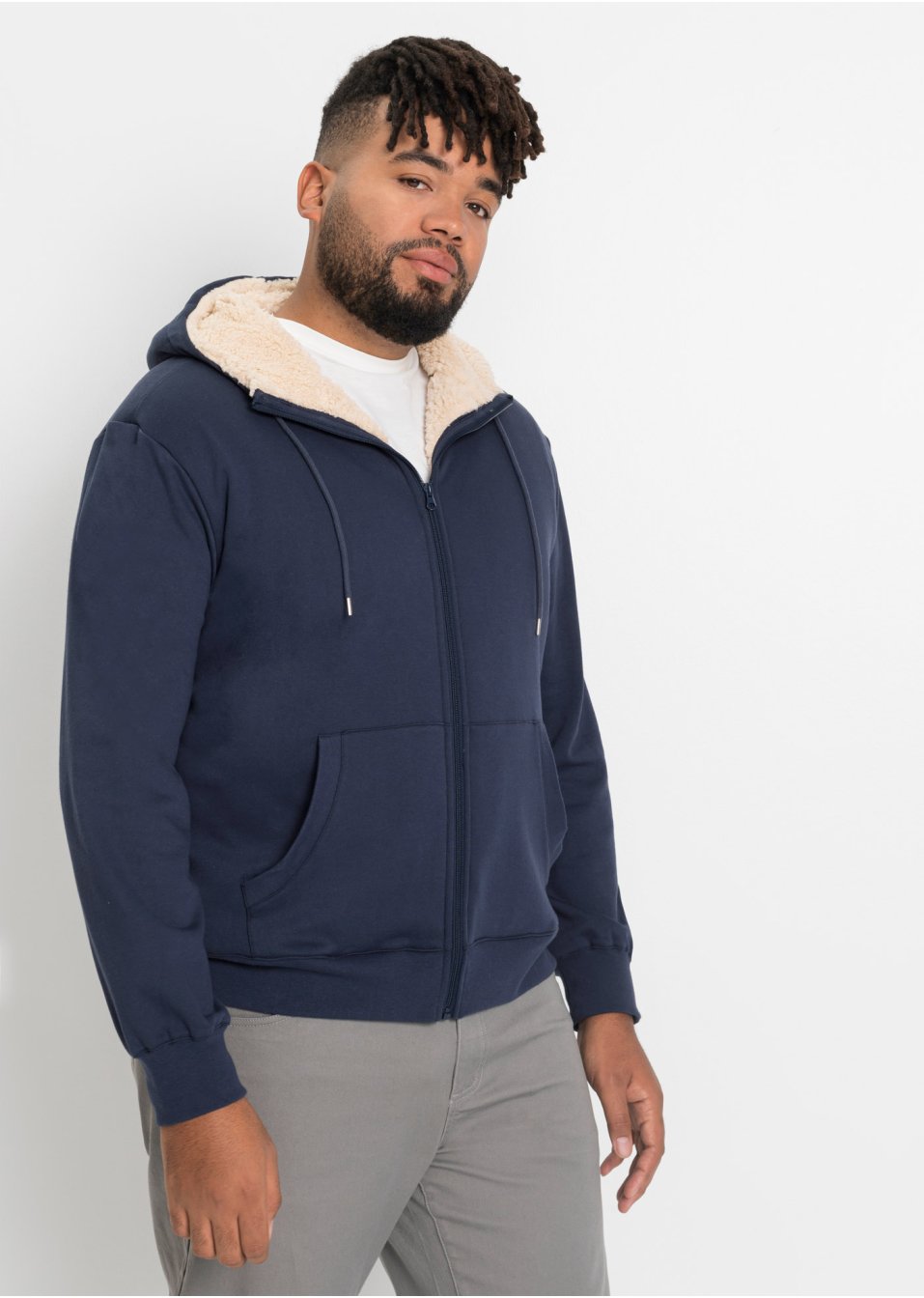 Gilet sweat thermo à capuche avec doublure peluche