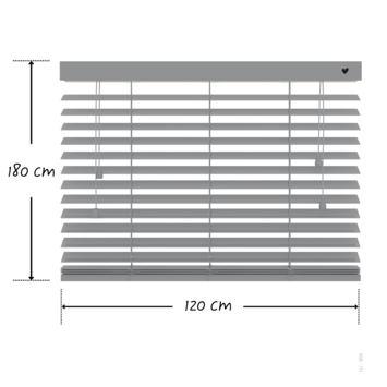vtwonen houten jaloezie 50 mm grijs (kleurnr. 956) 120x180 cm (bxh)