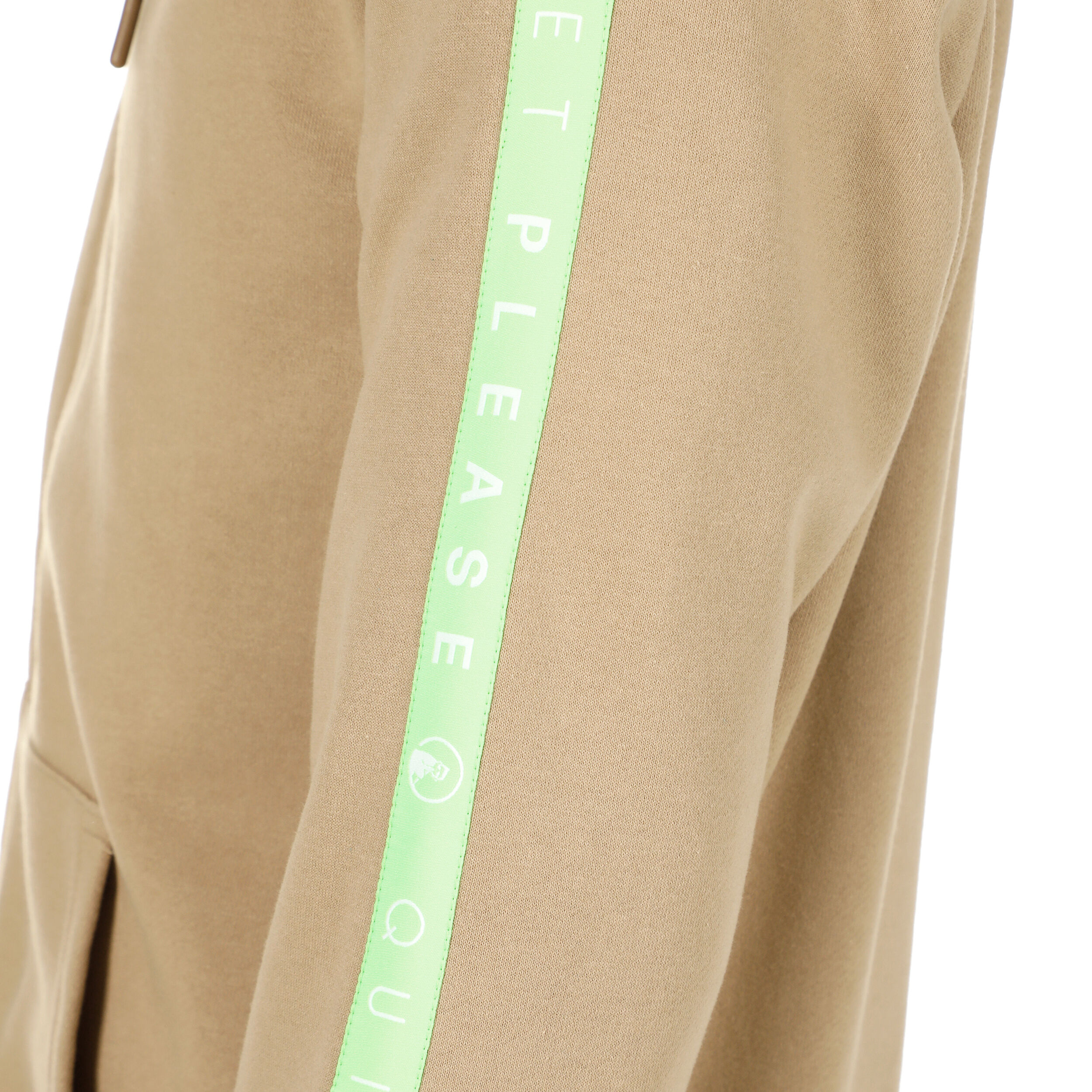 Quiet Please Wild Taped Zip Gilet En Coton Hommes - Beige , Vert Fluo