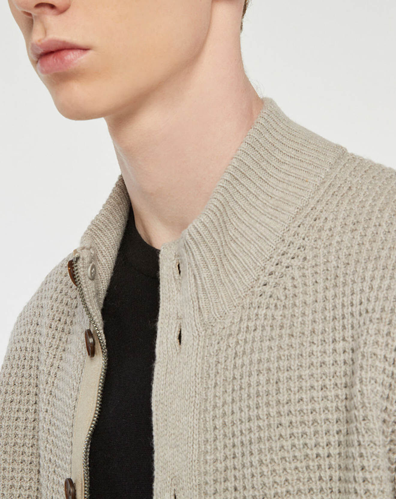 Hackett London Gilet en Laine & Cachemire mélangés texturé beige