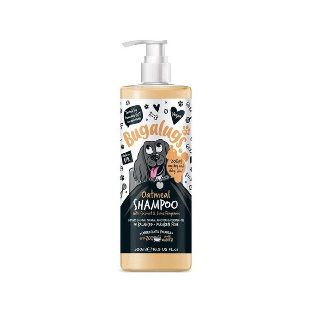Bugalugs Oatmeal – Beruhigendes Hundeshampoo mit Haferextrakt für sensible Haut