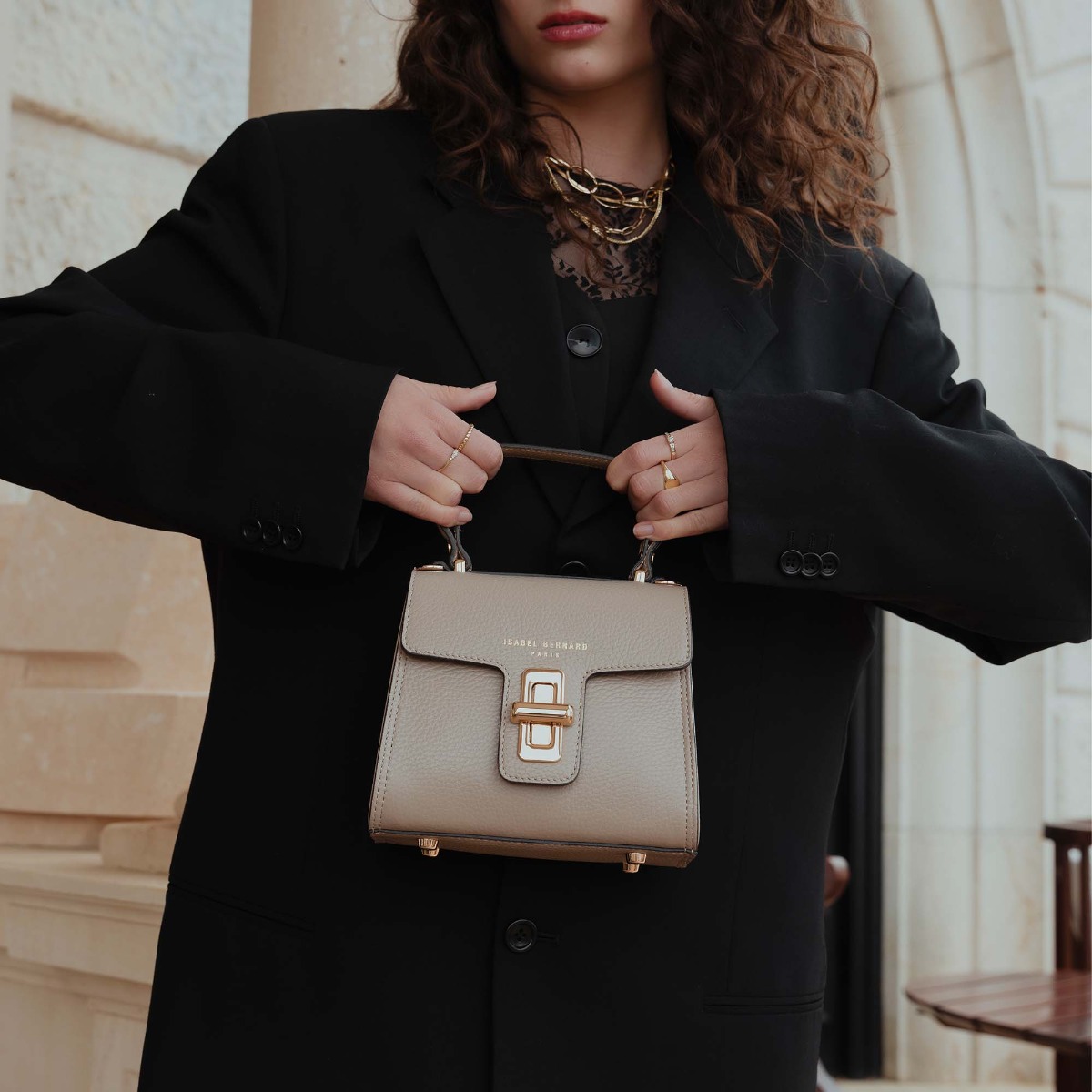 crossbody tas, handtas, schoudertas Isabel Bernard Isabel Bernard Taupe