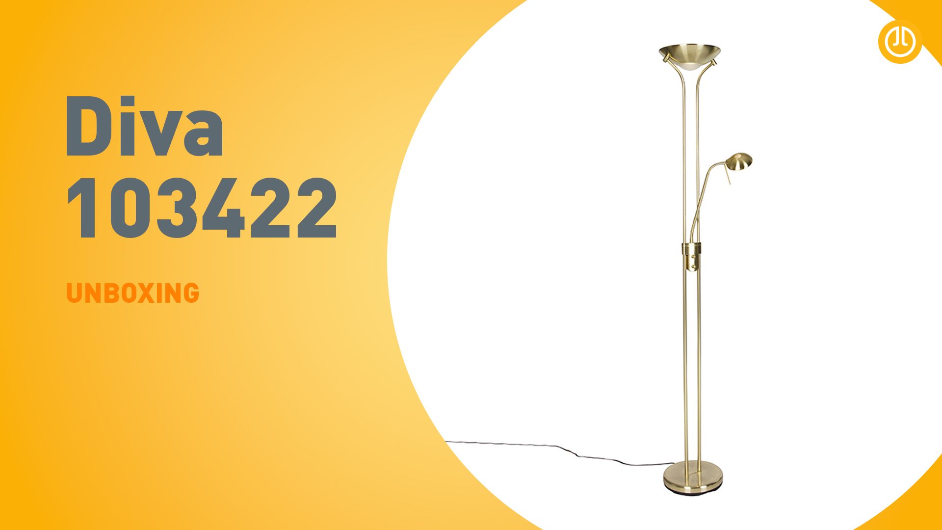 Moderne vloerlamp messing met leeslamp incl. LED dim to warm - Diva