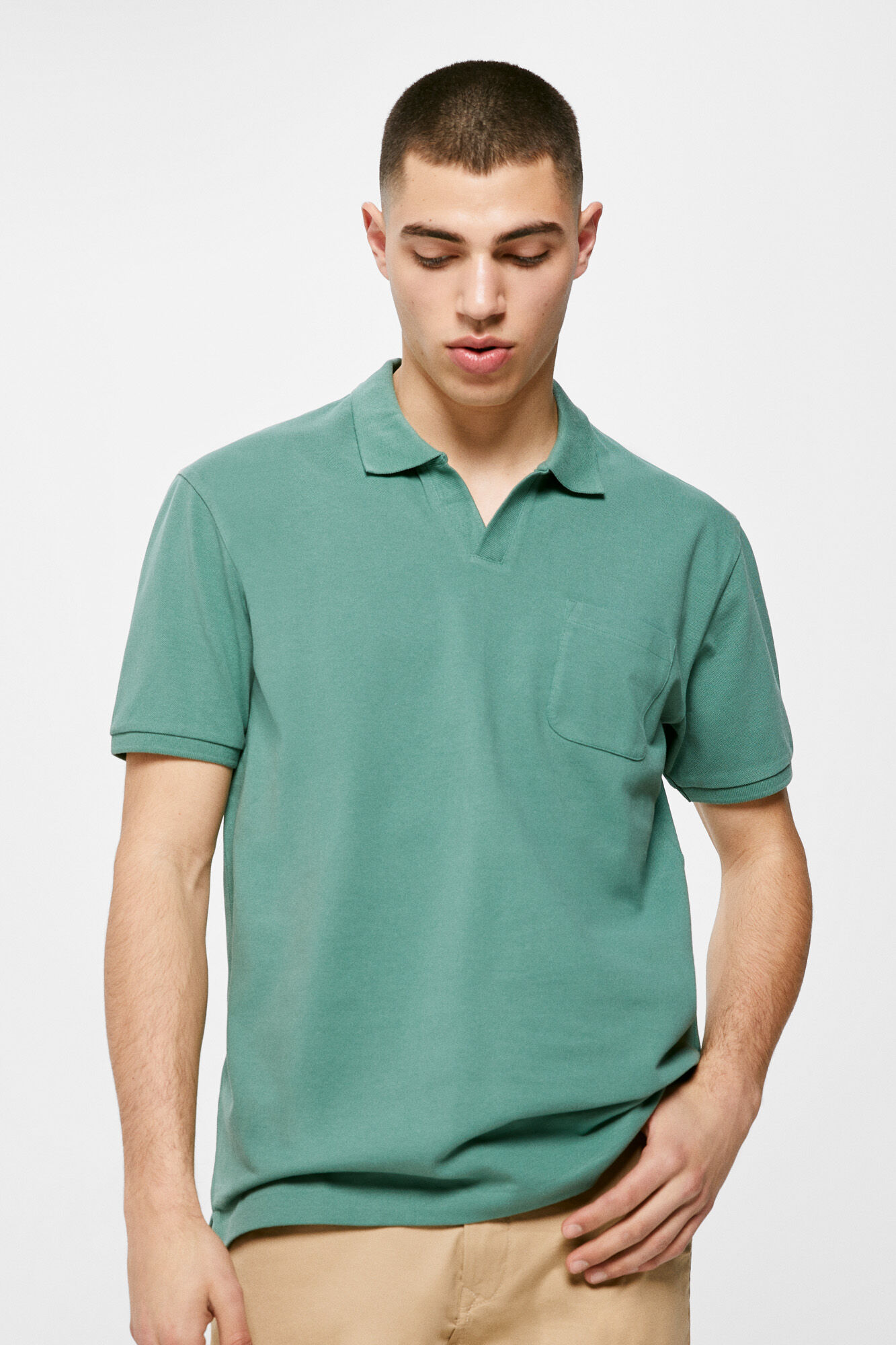 Cuello resort polo piqué - verde