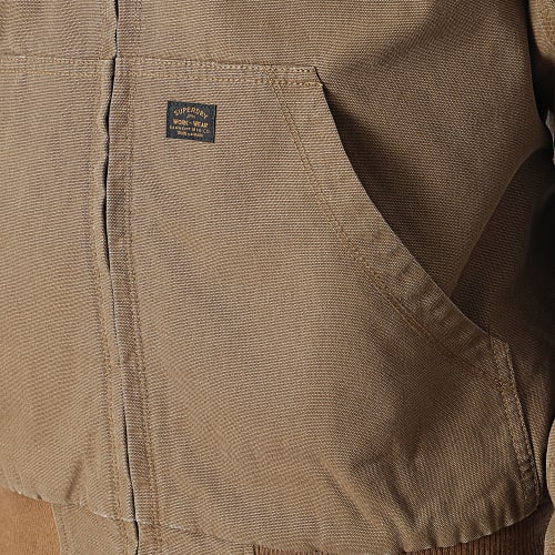 Veste Capuche Vintage Workwear Marron