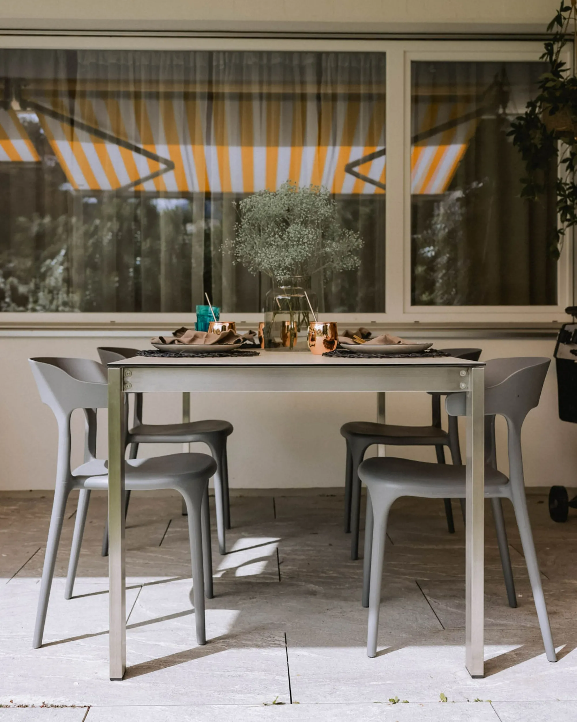 Set van 4 tuinstoelen GUBBIO Grijs