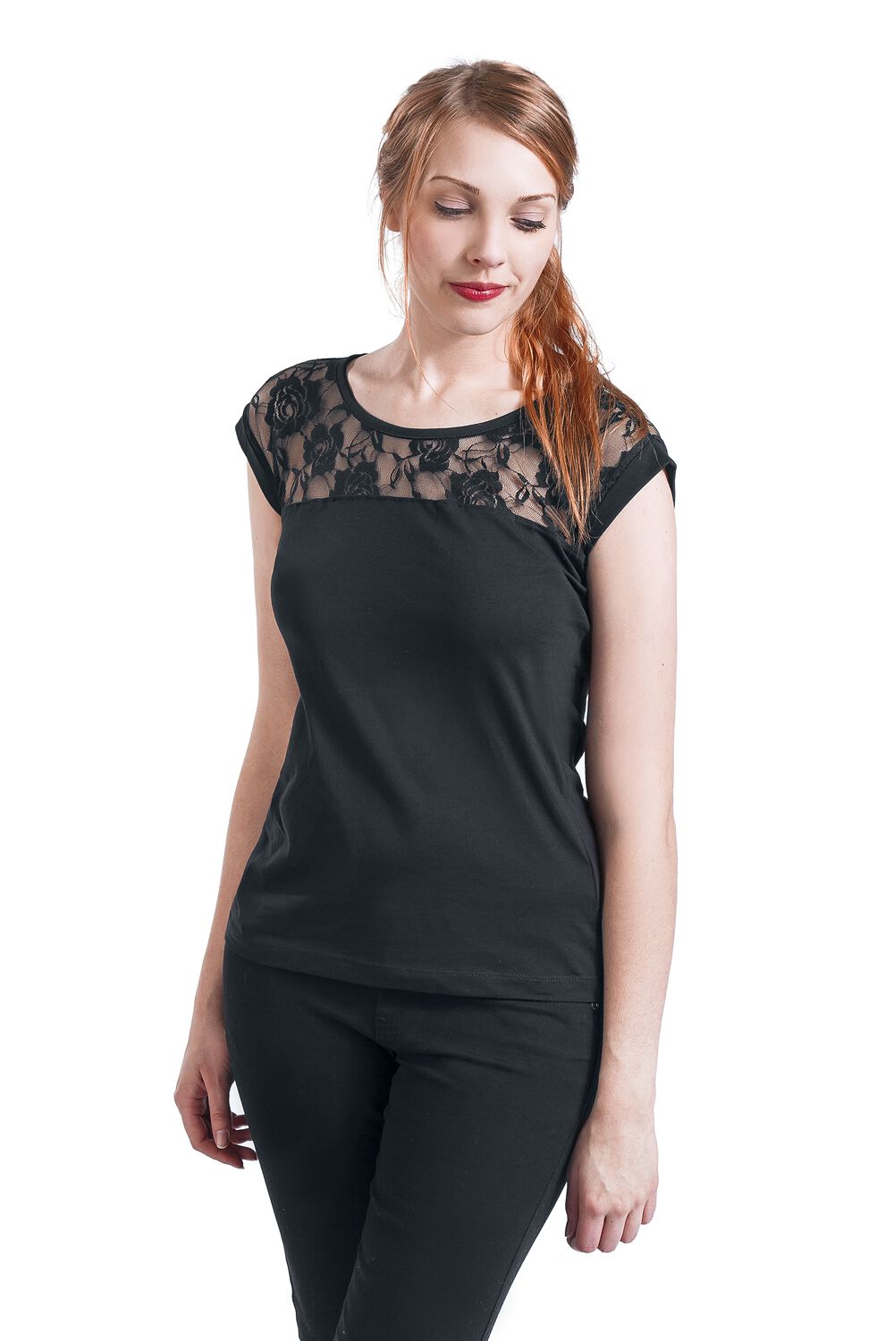 Ladies T-Shirt Top Laces | Urban Classics T-Shirt Manches courtes
