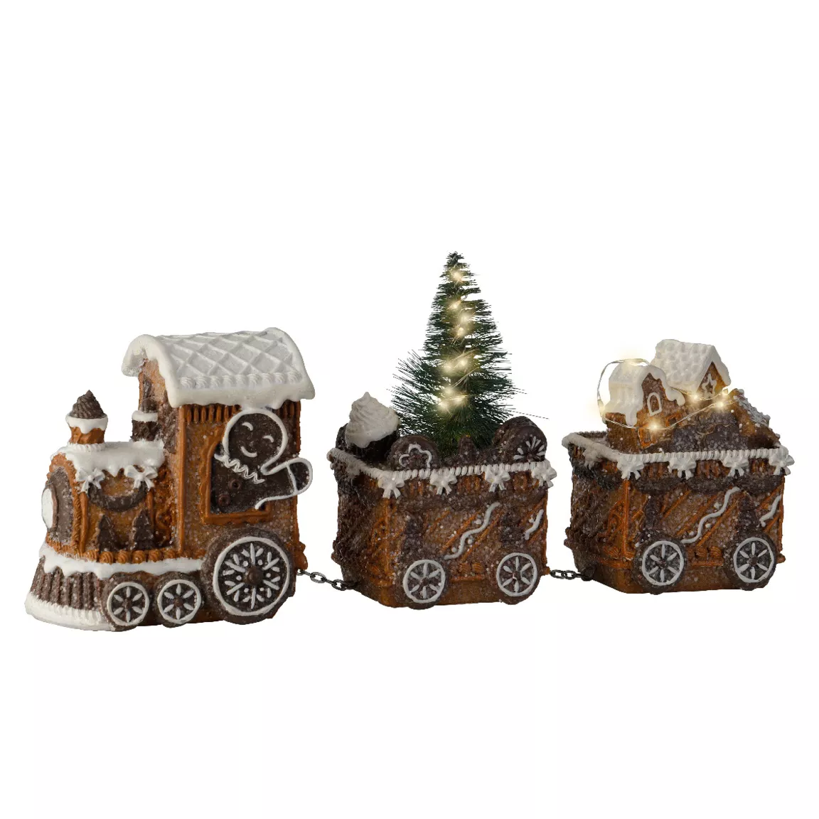 Train décoratif lumineux (18 cm) Pain d'épices Gourmand