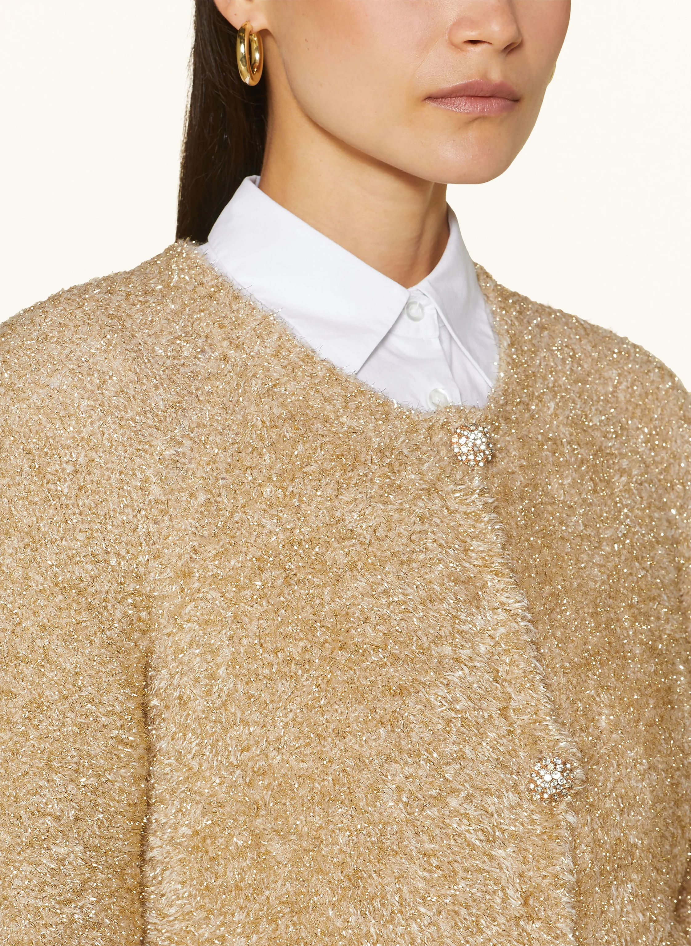 RIANI Strickjacke mit Glitzergarn und Schmucksteinen