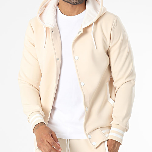 Ensemble Veste Boutonnée Et Pantalon Cargo Beige