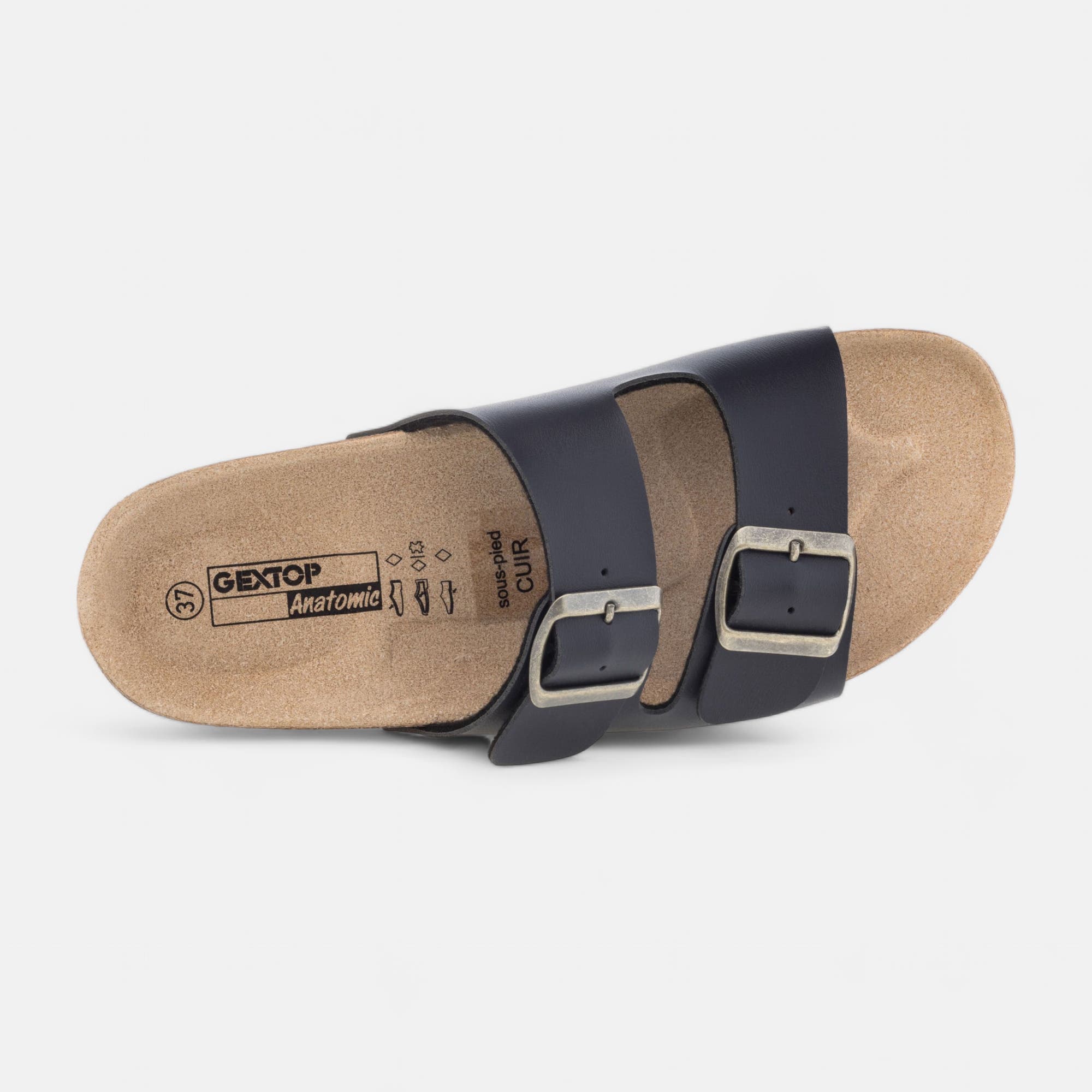 Mules semelle liège Garçon bleu marine
