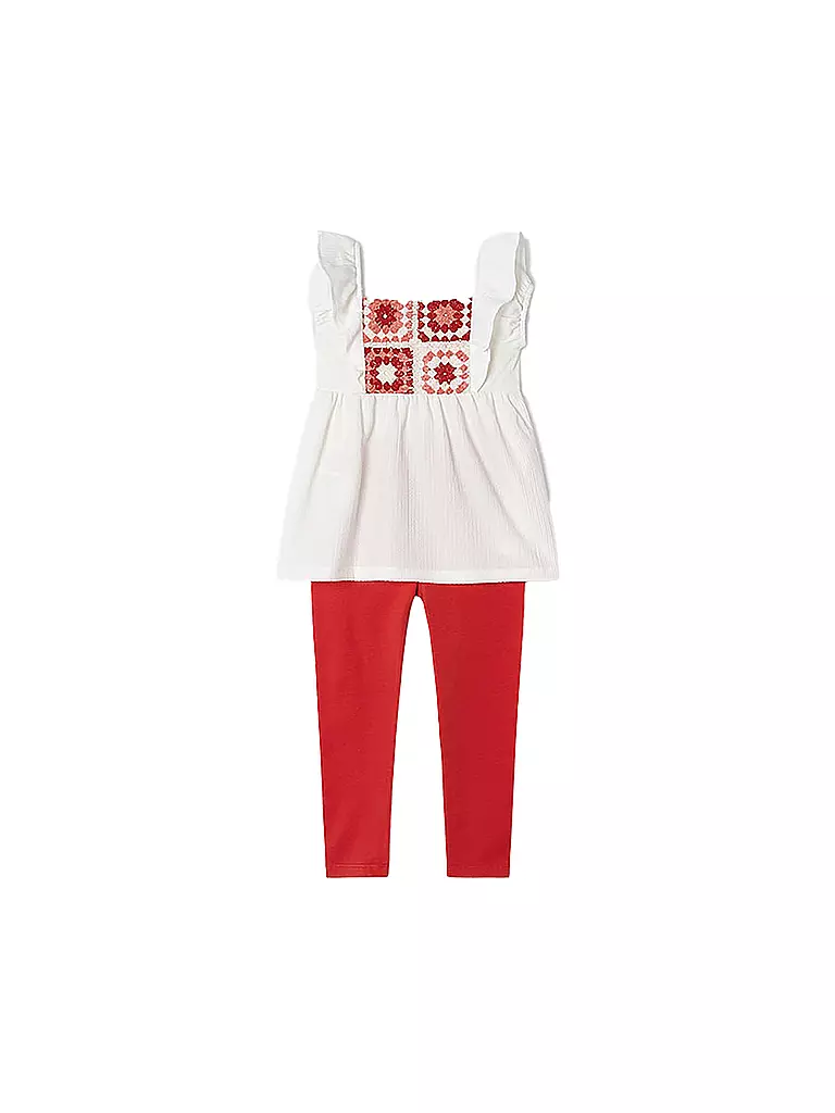 MAYORAL Mädchen Set 2-teilig Top und Leggings weiss