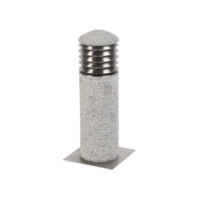 Buitenlamp graniet met grondpin en kabelmof 40cm IP55 - Happy