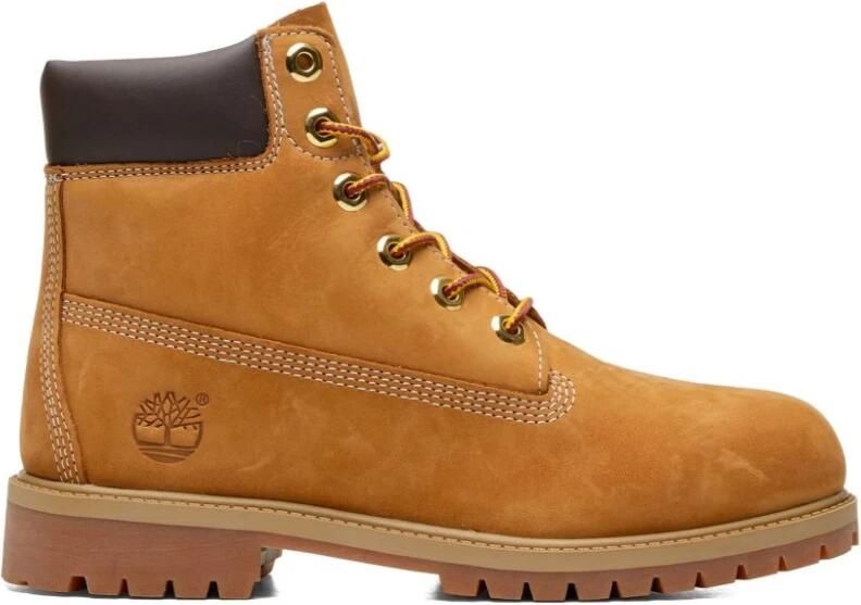 Timberland Junior Suède Logo Laarzen Rubber Zool Brown