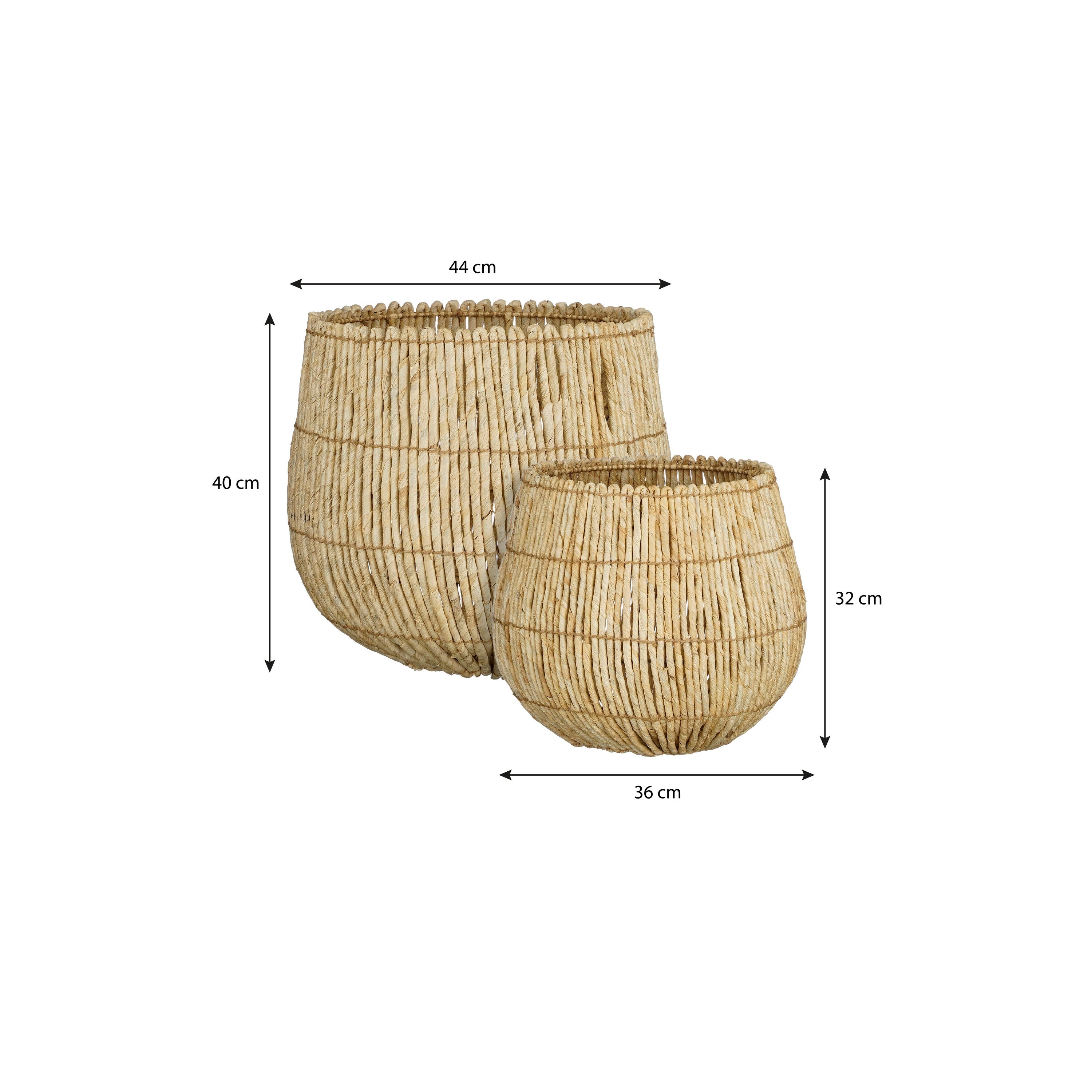 Mica Decorations Ronda mand l.bruin set van 2 - h40xd44cm
