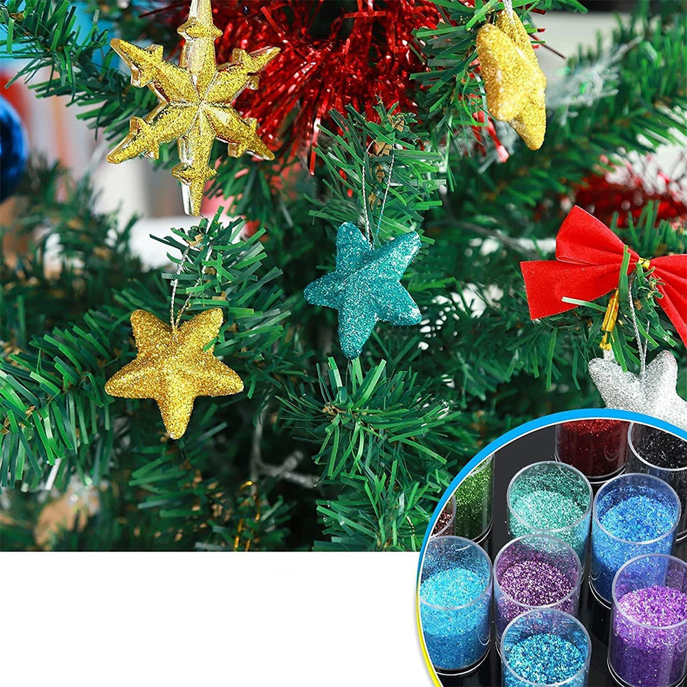 (32er Set) 5g Glitzer Pulver Kit DIY Puder Glitzerstaub zum Basteln / Dekorieren - Bunt
