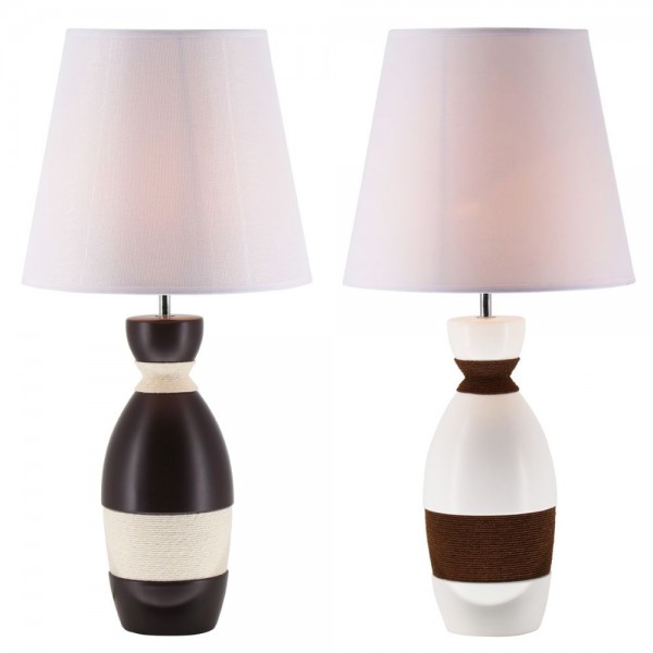 Lampe de bureau polyester céramique corde (2 pcs) (30 x 30 x 61 cm)