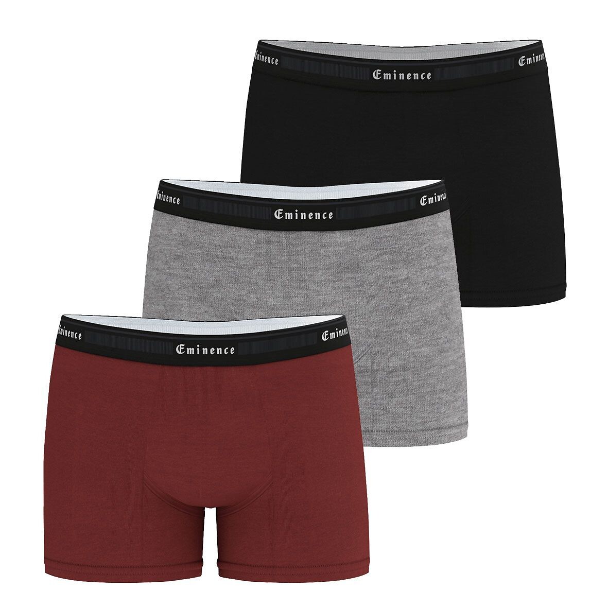 EMINENCE<br>Conjunto de 3 cuecas boxer lisas de alfaiate