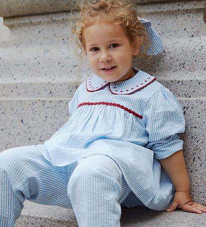 Copenhagen Colors Kleid - Sky Blue W. Cream Stripe W. Berry