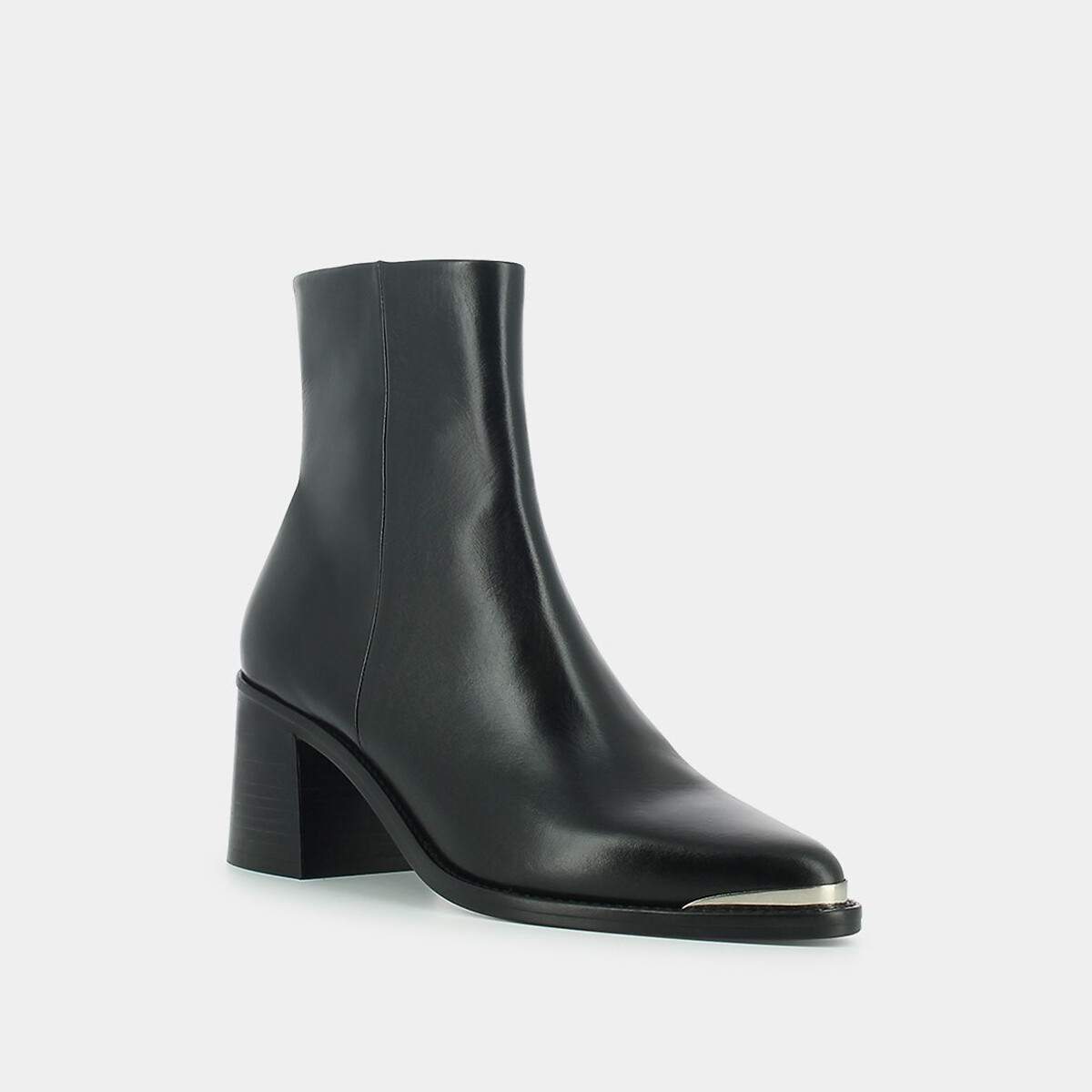 JONAK<br>Bottines de bico fino, em couro Delo
