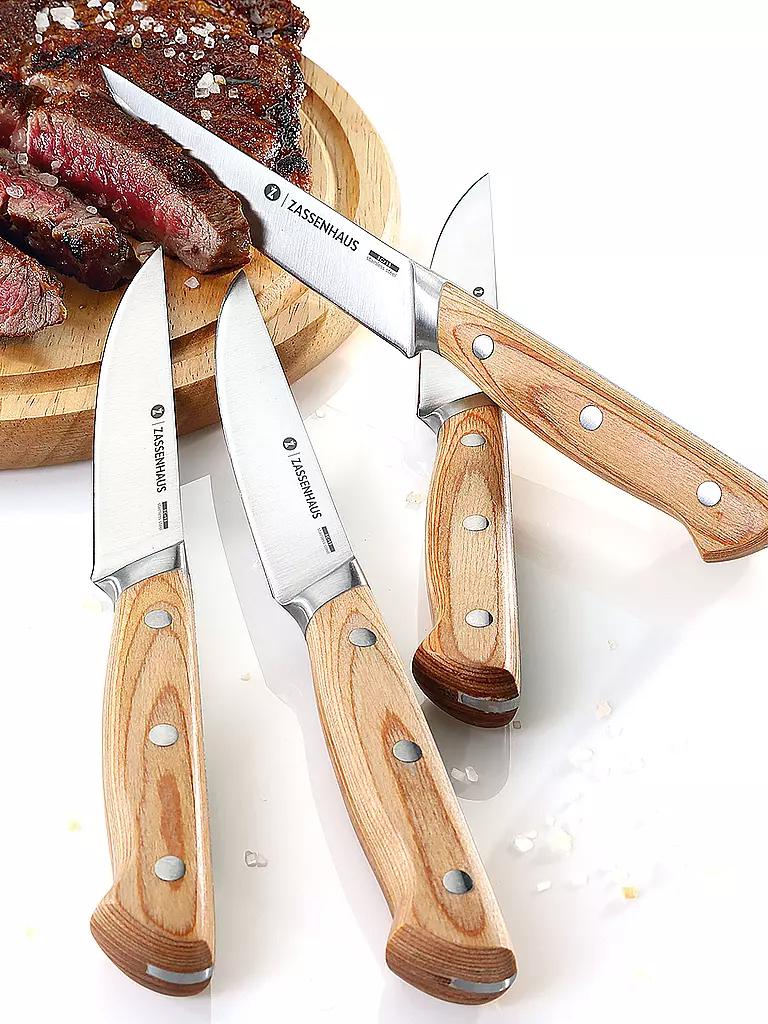 ZASSENHAUS Steakmesser Set 4er Pakkaholz braun