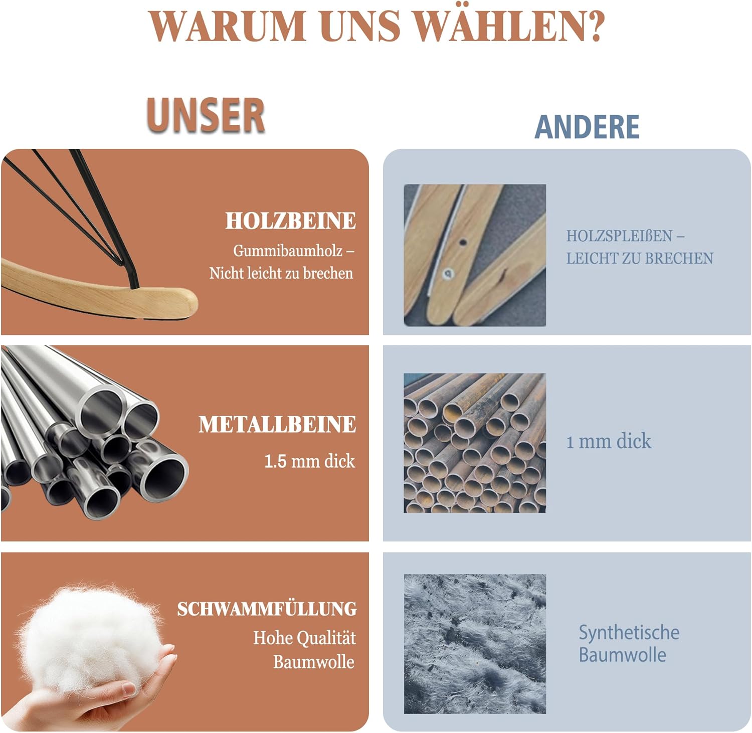 Home Nature Schaukelstuhl aus Holz, bis 150kg belastbar, Moderner Sessel mit Hoher Rückenlehne, Armlehnen & rutschfesten Füßen, für Wohnzimmer, Outdoor (Normales Grün)